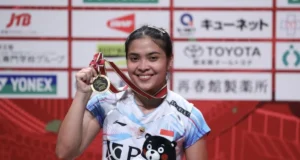 Indonesian women's singles badminton player Gregoria Mariska Tunjung won her first BWF Super 500 champion title at the Kumamoto Masters Japan 2023. (ANTARA/HO-PP PBSI)