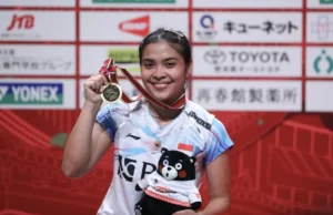 Indonesian women's singles badminton player Gregoria Mariska Tunjung won her first BWF Super 500 champion title at the Kumamoto Masters Japan 2023. (ANTARA/HO-PP PBSI)