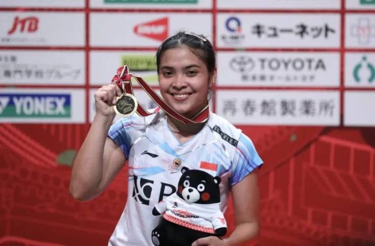 Indonesian women's singles badminton player Gregoria Mariska Tunjung won her first BWF Super 500 champion title at the Kumamoto Masters Japan 2023. (ANTARA/HO-PP PBSI)